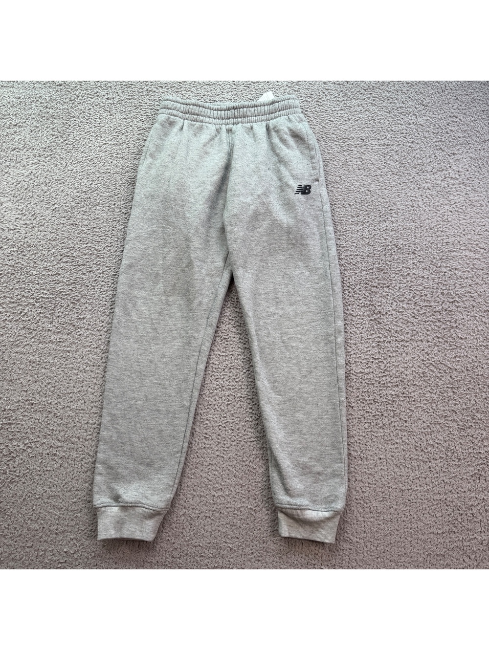New Balance Youth Gray Fleece Jogger Sweatpants 12 Unisex Athletic Logo Pants